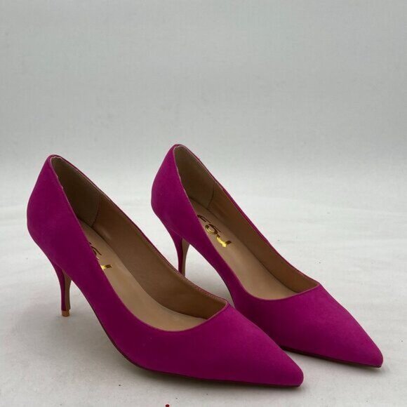 FSJ Women Classic Kitten Heels Pointy Closed Toe Pumps Slip On Office Ladies - Picture 2 of 7